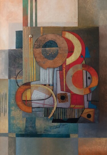 Collages titled "Formes et couleurs…" by Thierry Robin, Original Artwork, Collages Mounted on Cardboard