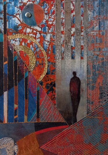 Collages intitolato "Tranquille" da Thierry Robin, Opera d'arte originale, Collages Montato su Cartone