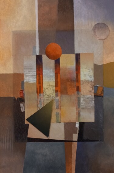 Collages titled "Epuré" by Thierry Robin, Original Artwork, Collages Mounted on Cardboard