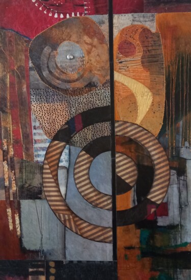 Collages intitulée "Formes et couleurs…" par Thierry Robin, Œuvre d'art originale, Collages Monté sur Carton