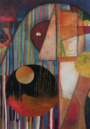 Collages titled "Formes et couleurs…" by Thierry Robin, Original Artwork, Collages Mounted on Cardboard