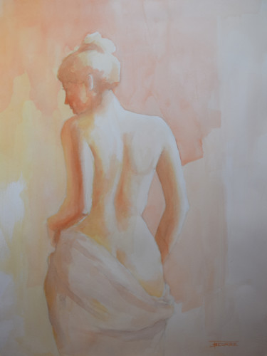 Painting titled "Lumière nue" by Thierry Seurre, Original Artwork, Watercolor