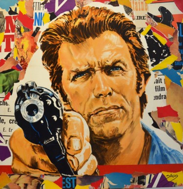 Collages titled "Clint Eastwood" by Thierry Spada, Original Artwork, Collages