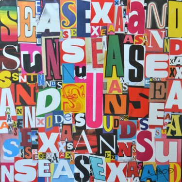 Collages titulada "SEA SEX AND SUN" por Thierry Spada, Obra de arte original
