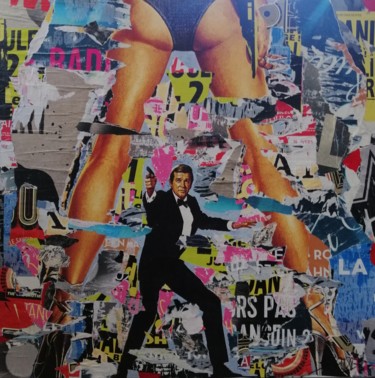 James Bond rien que pour vos yeux Collages intitulée "James Bond rien que…" par Thierry Spada, Œuvre d'art originale, Collages