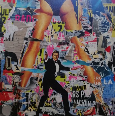 Collages getiteld "James Bond rien que…" door Thierry Spada, Origineel Kunstwerk, Collages