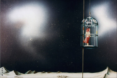 Картина под названием "L'arrivée" - Thierry Van Quickenborne, Подлинное произведение искусства, Масло