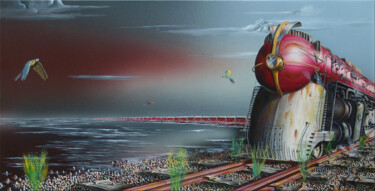 Картина под названием "Le grand sommeil (S…" - Thierry Van Quickenborne, Подлинное произведение искусства, Масло
