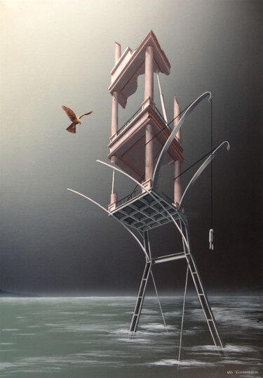 Peinture intitulée "Le point du jour (S…" par Thierry Van Quickenborne, Œuvre d'art originale, Huile