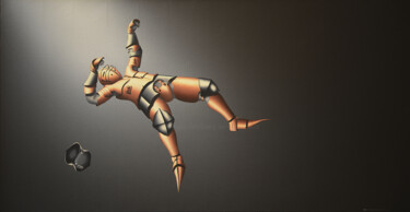 Картина под названием "L('homme dans l'esp…" - Thierry Van Quickenborne, Подлинное произведение искусства, Масло Установлен…