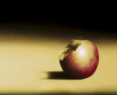 Pintura titulada "Pomme rouge" por Thierry Van Quickenborne, Obra de arte original, Oleo