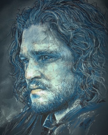 Dibujo titulada "Jon Snow (Kit Harin…" por Thierry Villers, Obra de arte original, Pastel