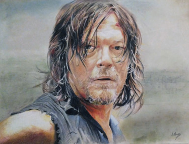 Desenho intitulada "Daryl" por Thierry Villers, Obras de arte originais, Lápis