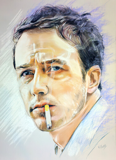 You can't smoke Norton Dessin intitulée "You can't smoke Nor…" par Thierry Villers, Œuvre d'art originale, Pastel