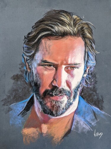"Keanu Reeves" başlıklı Resim Thierry Villers tarafından, Orijinal sanat, Pastel