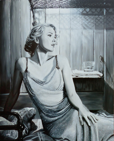 Painting titled "naomi watts" by Thierry Villers, Original Artwork, Acrylic