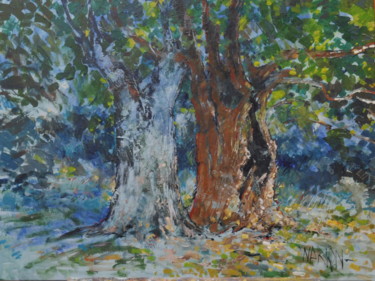 Peinture intitulée "Les arbres" par Thierry Warion, Œuvre d'art originale, Acrylique