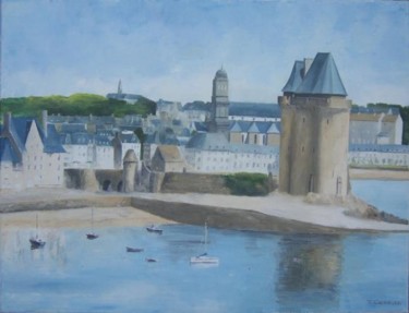Painting titled "Port de Saint-Malo" by Thierry Cano, Original Artwork