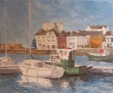 Painting titled "Port de plaisance d…" by Thierry Cano, Original Artwork