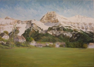 Painting titled "Château-Mea et Ferr…" by Thierry Cano, Original Artwork, Oil