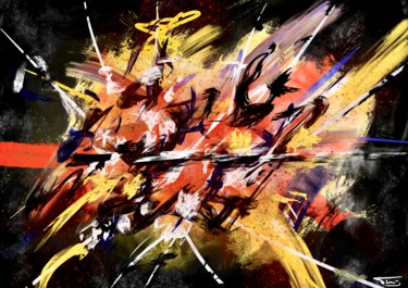 Digital Arts titled "Abstraction lyrique" by Thierry Daudier De Cassini, Original Artwork, Digital Painting