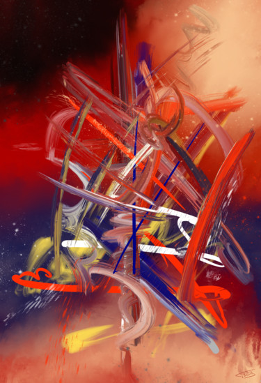 Digitale Kunst mit dem Titel "Composition abstrac…" von Thierry Daudier De Cassini, Original-Kunstwerk, Digitale Malerei