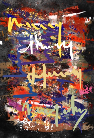 Digitale Kunst mit dem Titel "Composition abstrac…" von Thierry Daudier De Cassini, Original-Kunstwerk, Digitale Malerei