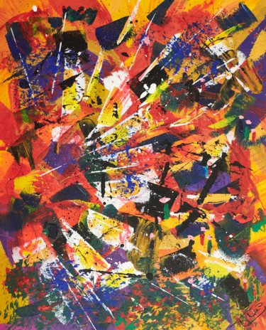 Composition abstraction lyrique Peinture intitulée "Composition abstrac…" par Thierry Daudier De Cassini, Œuvre d'art originale, Acrylique