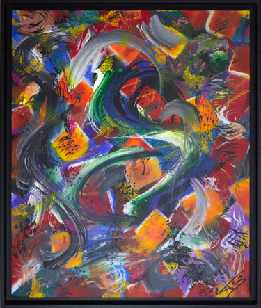 Painting titled "Composition abstrac…" by Thierry Daudier De Cassini, Original Artwork, Acrylic
