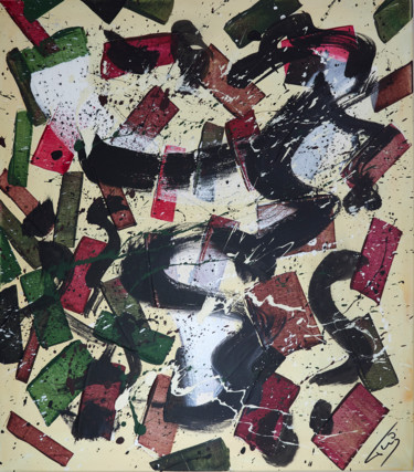 Painting titled "Composition abstrac…" by Thierry Daudier De Cassini, Original Artwork, Acrylic