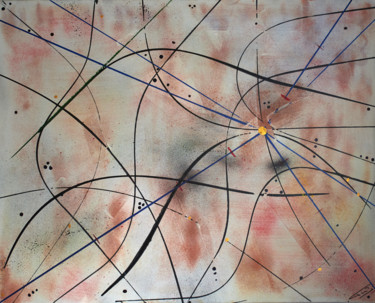 Ζωγραφική με τίτλο "Composition abstrac…" από Thierry Daudier De Cassini, Αυθεντικά έργα τέχνης, Ακρυλικό