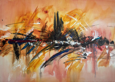 Painting titled "Composition abstrac…" by Thierry Daudier De Cassini, Original Artwork, Acrylic