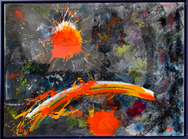 Schilderij getiteld "Influence" door Thierry Daudier De Cassini, Origineel Kunstwerk, Graffiti Gemonteerd op Aluminium