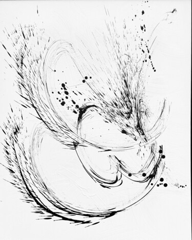 Картина под названием "Vibration N° 3" - Thierry Daudier De Cassini, Подлинное произведение искусства, Чернила