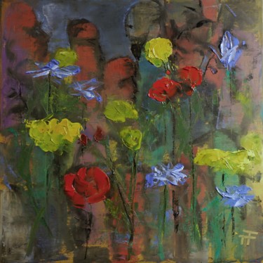 Peinture intitulée "Bouquet printemps" par Thierry Faure, Œuvre d'art originale, Huile