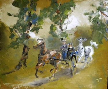 Painting titled "-LE BLANC VA AU MAR…" by Thierry Faure, Original Artwork, Oil