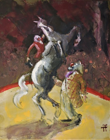 Non merci ,je rentre à pied Peinture intitulée "Non merci ,je rentr…" par Thierry Faure, Œuvre d'art originale, Huile