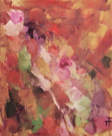 Peinture intitulée "Bouquet égaré" par Thierry Faure, Œuvre d'art originale, Huile Monté sur Châssis en bois