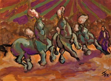 Peinture intitulée "Etude cirque-21-83" par Thierry Faure, Œuvre d'art originale, Gouache