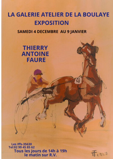 Σχέδιο με τίτλο "exposition" από Thierry Faure, Αυθεντικά έργα τέχνης, Μελάνι