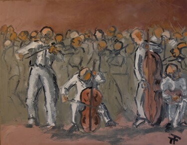 Картина под названием "Quatuor à cordes" - Thierry Faure, Подлинное произведение искусства, Масло