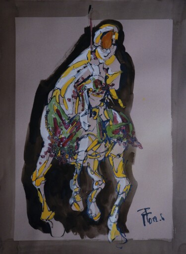 Schilderij getiteld "Fantasia" door Thierry Faure, Origineel Kunstwerk, Gouache