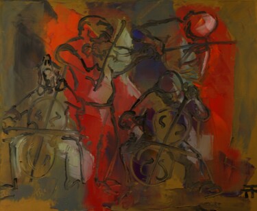 Pittura intitolato "Jules pétard et 3 c…" da Thierry Faure, Opera d'arte originale, pigmenti