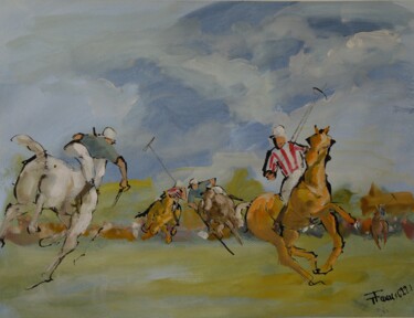 Zeichnungen mit dem Titel "polo" von Thierry Faure, Original-Kunstwerk, Gouache