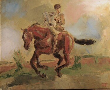 Pittura intitolato "Le Canard" da Thierry Faure, Opera d'arte originale, Olio Montato su Telaio per barella in legno