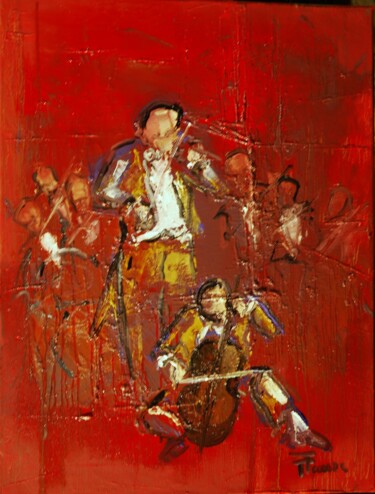 Painting titled "Le coup de pompe" by Thierry Faure, Original Artwork, Oil Mounted on Wood Stretcher frame