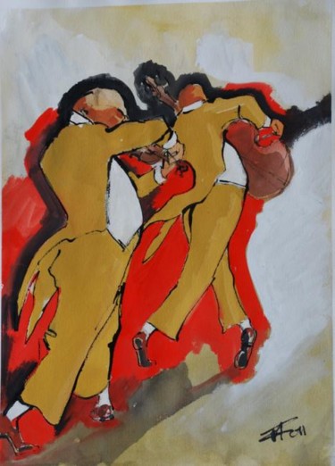 Картина под названием "Les jumeaux" - Thierry Faure, Подлинное произведение искусства, Масло
