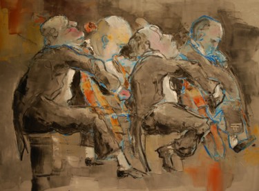 Pittura intitolato "Promenade-en-bus-" da Thierry Faure, Opera d'arte originale, Olio