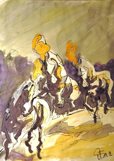 Painting titled "étude gouachée-13-0…" by Thierry Faure, Original Artwork, Oil