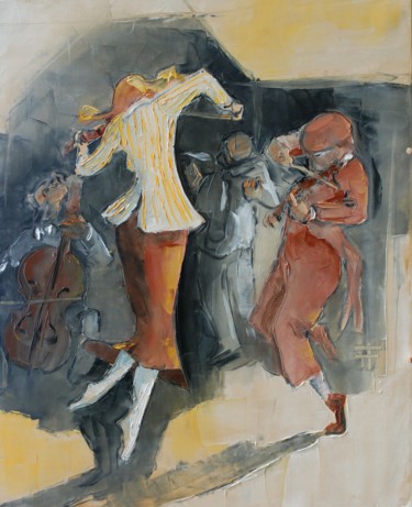 Pittura intitolato "Violoniste-a-pointe…" da Thierry Faure, Opera d'arte originale, Olio